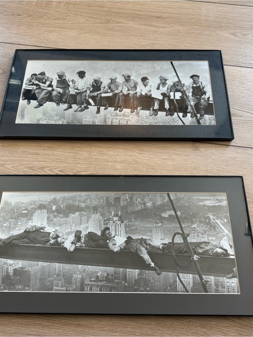 Framed Black & White 'Lunch Atop a Skyscraper' Wall Art Set